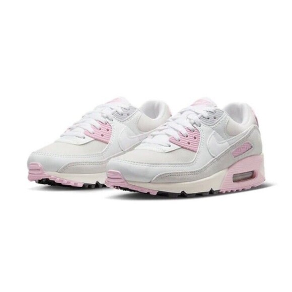 Women's Size 10 / Men's 8.5 Nike Air Max 90 White Soft Pink Sneakers FN7489 100 - Picture 2 of 7